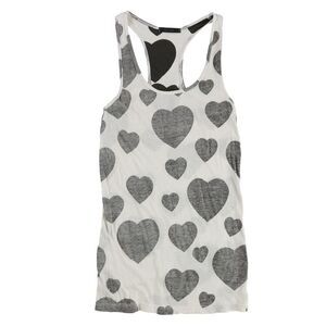 dirty violet Womens Hearts Tank Top, White, NWT